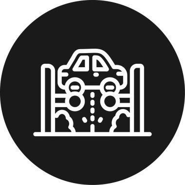 Çamaşır tüneli hattındaki araba BG Simgesi, Basit Tasarımlı Vektör Resimleri