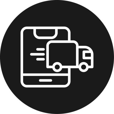 Çevrimiçi Dağıtım Hattı Çemberi BG Simgesi, Basit Tasarımlı Vektör Resimleri