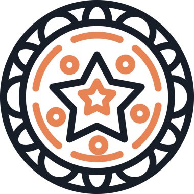 Mandala Satırı Simgesi, Basit Tasarımlı Vektör Resimleri