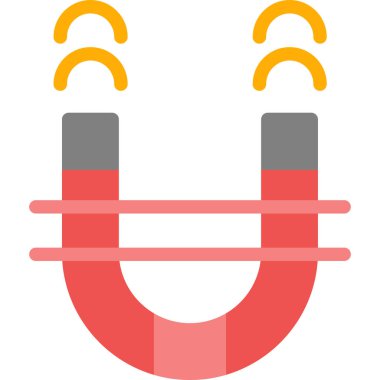 Manyetizma Düz Simgesi, Basit Tasarımlı Vektör Resimleri