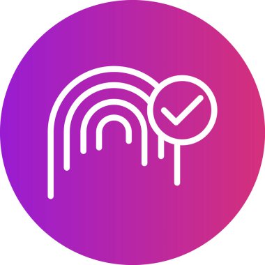 Biyometrik Satır Gradyan Çemberi Simgesi, Basit Tasarımlı Vektör Resimleri