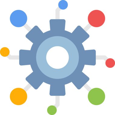 Ağ Bütünleşmesi Düz Simgesi, Basit Tasarımlı Vektör İllüstrasyonu