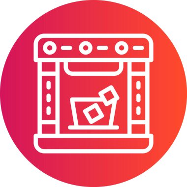 Buz Üretici Hattı Gradyan Çemberi Simgesi, Basit Tasarımlı Vektör Resimleri