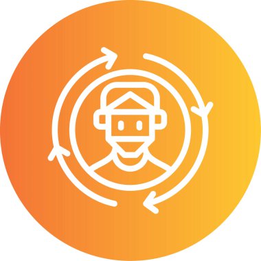 Kişisel İleti Satırı Gradyan Çemberi Simgesi, Basit Tasarımlı Vektör Resimleri