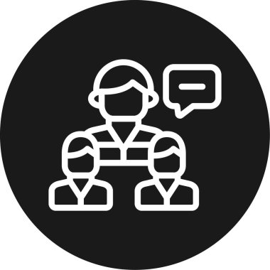 Medya Röportaj Çizgisi Çemberi BG Simgesi, Basit Tasarımlı Vektör Resimleri