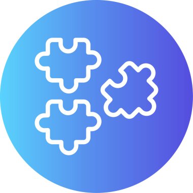 Eğitim Bulmacaları Satırı Gradyan Çemberi Simgesi, Basit Tasarımlı Vektör Resimleri