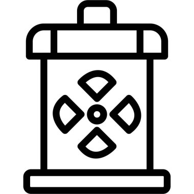 Nükleer Temizleme Düz Simgesi, Basit Tasarımlı Vektör İllüstrasyonu