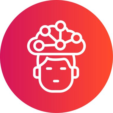 Sinirsel Ağ Çizgisi Gradyan Çemberi Simgesi, Basit Tasarımlı Vektör Resimleri