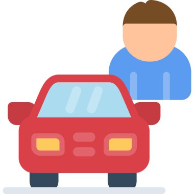 Otopark Düz Simgesi, Basit Tasarımlı Vektör İllüstrasyonu