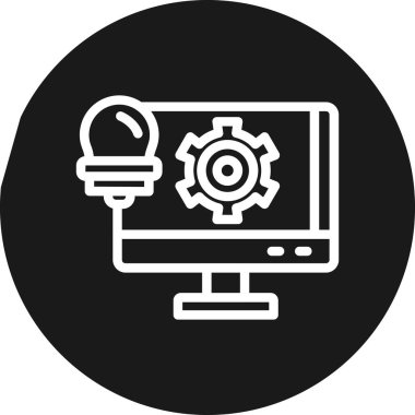 İçerik Pazarlama Çizgisi Çemberi BG Simgesi, Basit Tasarımlı Vektör Resimleri