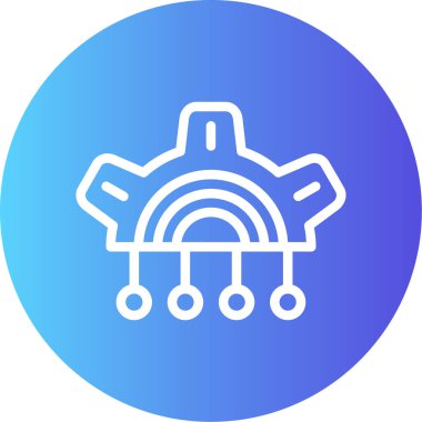 Dijital Dönüşüm Çizgisi Gradyan Çemberi Simgesi, Basit Tasarımlı Vektör Resimleri