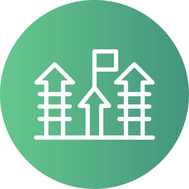 Kariyer Kılavuzu Çizgisi Gradyan Çemberi Simgesi, Basit Tasarımlı Vektör Resimleri