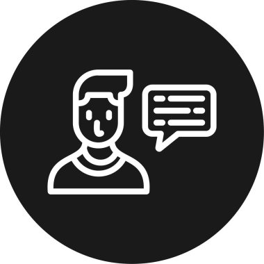 Kullanıcı Geribildirim Satırı Çemberi BG Simgesi, Basit Tasarımlı Vektör Resimleri