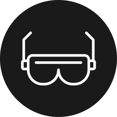 Güvenlik Gözlüğü Çizgisi Çemberi BG Simgesi, Basit Tasarımlı Vektör Resimleri