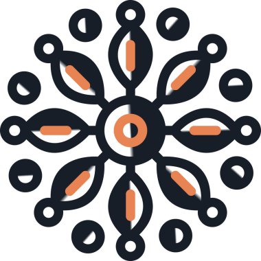 Mandala Satırı Simgesi, Basit Tasarımlı Vektör Resimleri