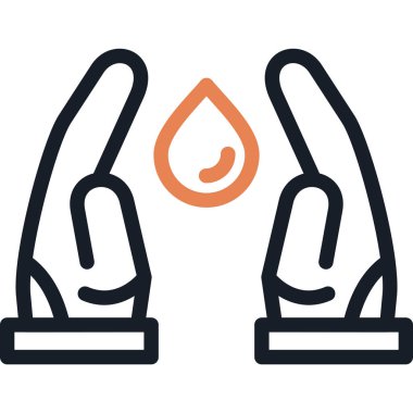 Su Koruma Çizgisi Simgesi, Basit Tasarımlı Vektör Resimleri