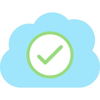 İyi Bulut Düz Simgesi, Basit Tasarımlı Vektör Resimleri