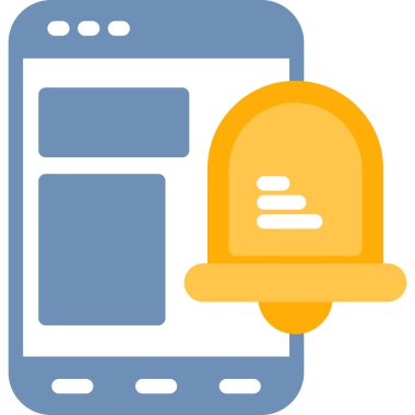 Bildirim Çubuğu Düz Simgesi, Basit Tasarımlı Vektör İllüstrasyonu