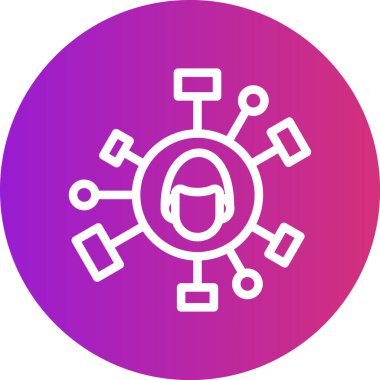 Profesyonel Ağ Çizgisi Gradyan Çemberi Simgesi, Basit Tasarımlı Vektör Resimleri