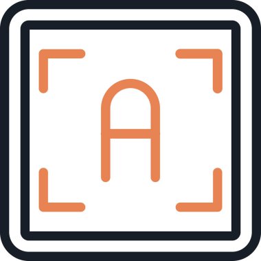 Metin Vurgulama Satırı Simgesi, Basit Tasarımlı Vektör İllüstrasyonu