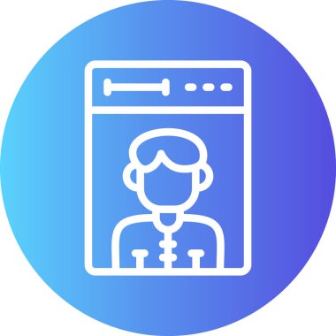 Kullanıcı Kişi Satırı Gradyan Çemberi Simgesi, Basit Tasarımlı Vektör Resimleri