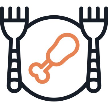 Paleo Diyet Çizgisi Basit Tasarımlı Vektör İllüstrasyonu