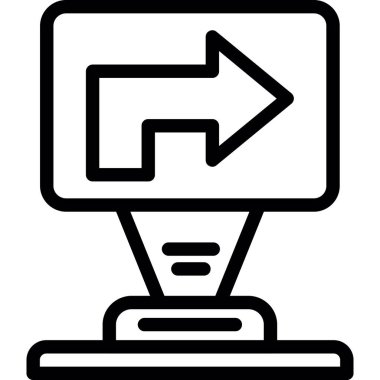 Sağa Dön İşareti, Basit Tasarımlı Vektör Resimleri