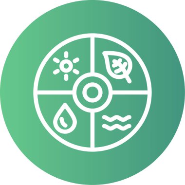 Doğal Kaynaklar Çizgisi Gradyan Çemberi Simgesi, Basit Tasarımlı Vektör Resimleri