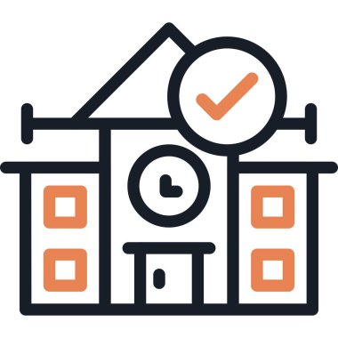 Okul Satırı Simgesi, Basit Tasarımlı Vektör Resimleri