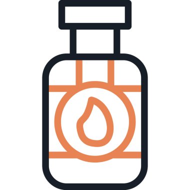 Benzin Tüpü Satırı Simge Ögesi, Basit Tasarımlı Vektör İllüstrasyonu