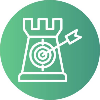 Stratejik Hedefler Çizgisi Gradyan Çemberi Simgesi, Basit Tasarımlı Vektör Resimleri