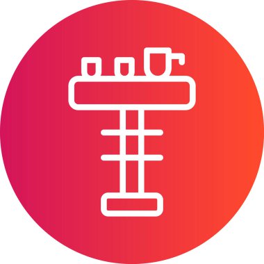 Kahve Masası Çizgisi Gradyan Çemberi Simgesi, Basit Tasarımlı Vektör Resimleri