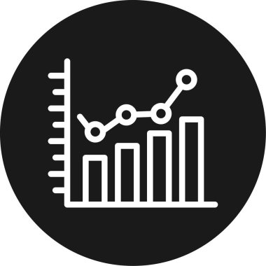 Pazarlama Analiz Çizgisi Çemberi BG Simgesi, Basit Tasarımlı Vektör Resimleri