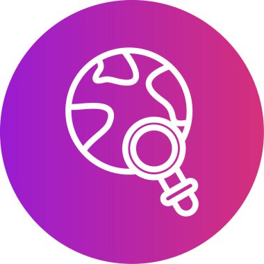 Çevresel Araştırma Çizgisi Gradyan Çemberi Simgesi, Basit Tasarımlı Vektör Resimleri