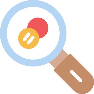 Basit Tasarım ile Arama Efekti Düz Simgesi, Vektör İllüstrasyonu