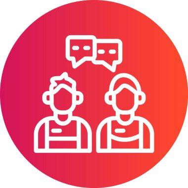 Bussines Takım Çizgisi Gradyan Çemberi Simgesi, Basit Tasarımlı Vektör Resimleri