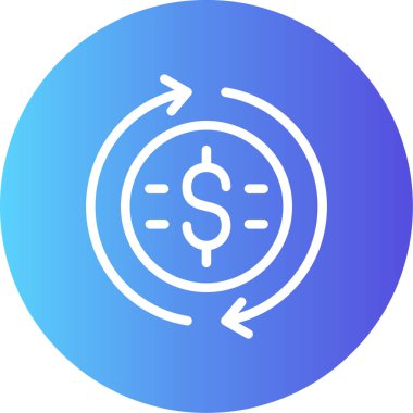 Para Değiştirme Çizgisi Gradyan Çemberi Simgesi, Basit Tasarımlı Vektör Resimleri