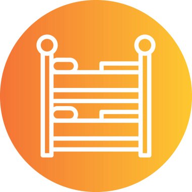 Bunk Yatağı Çizgisi Gradyan Çemberi Simgesi, Basit Tasarımlı Vektör Resimleri