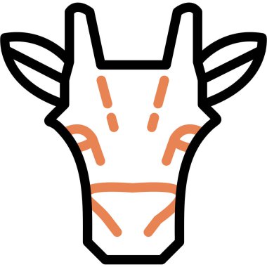 Zürafa Çizgisi Simgesi, Basit Tasarımlı Vektör Resimleri