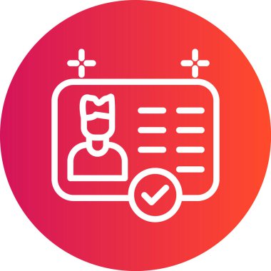 Sosyal Güvenlik Kartı Çizgisi Gradyan Çemberi Simgesi, Basit Tasarımlı Vektör Resimleri