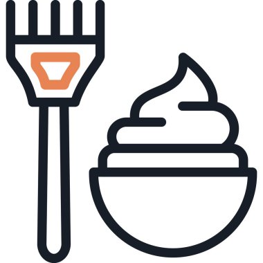 Saç Boyası Bowling Çizgisi Simgesi, Basit Tasarımlı Vektör İllüstrasyonu