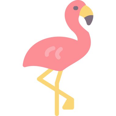 Flamingo Düz Simge, Basit Tasarımlı Vektör Resimleri
