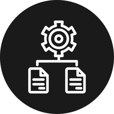 Workflow Otomasyon Satırı Çemberi BG Simgesi, Basit Tasarımlı Vektör Resimleri