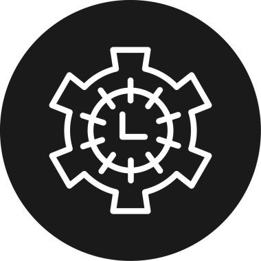 Zaman Yönetimi Çizgisi Çemberi BG Simgesi, Basit Tasarımlı Vektör Resimleri