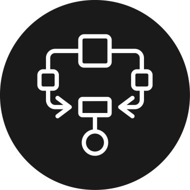 Algoritma Satırı Çemberi BG Simgesi, Basit Tasarımlı Vektör Resimleri