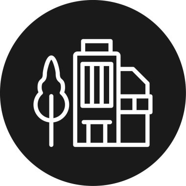 Residential Complex Line Circle BG Simgesi, Basit Tasarımlı Vektör Resimleri