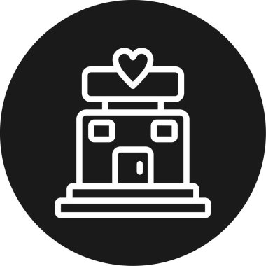 Kardiyoloji Kliniği Hat Çemberi BG Simgesi, Basit Tasarımlı Vektör Resimleri