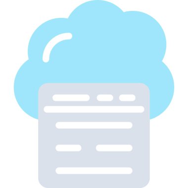 Bulut Fonksiyonu Düz Simgesi, Basit Tasarımlı Vektör İllüstrasyonu