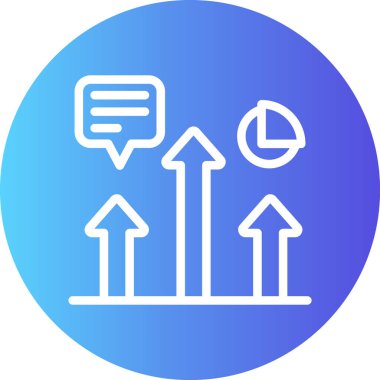 KPI Gösterge Çizgisi Gradyan Çemberi Simgesi, Basit Tasarımlı Vektör Resimleri