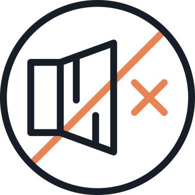 Basit Tasarımlı Sessiz Sembol Çizgisi, Vektör İllüzyonu